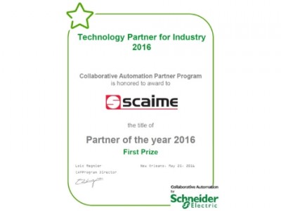 SCAIME partner of the year 2016 schneider electric
